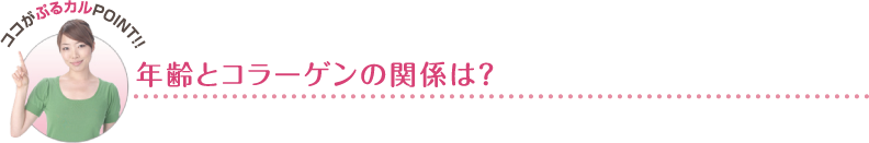 ココがぷるカルPOINT!!　年齢とコラーゲンの関係は！？