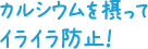 カルシウムを摂ってイライラ防止